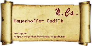 Mayerhoffer Csák névjegykártya